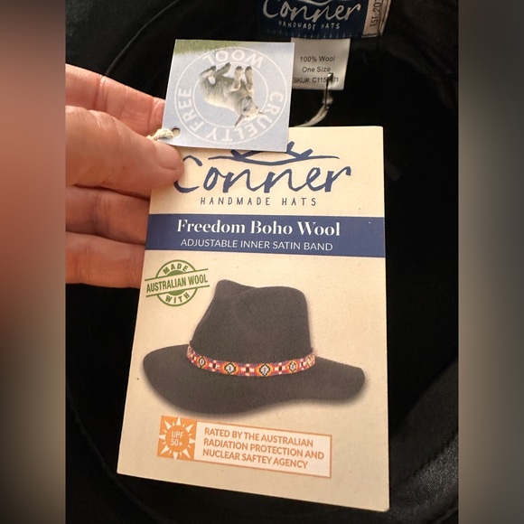 NEW Conner Hats ORGANIC Freedom Boho Beaded Wool Hat - Picture 2 of 7